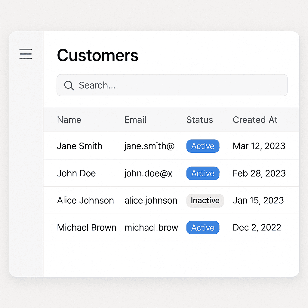 Customer Database Management Customer database management system with CRM functionality, contact management, and data analytics